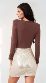 Crepe bodysuit with accessory - Image 2