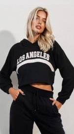 California style sweatshirt with a cut-out fleece hood. - Image 3