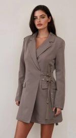 Blazer dress belt closure