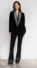 Velvet and rhinestone effect blazer - Image 4