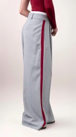 Diplomatic style striped effect wide leg trousers - Image 3