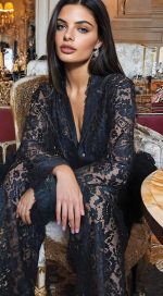 Elegant lace effect suit set - Image 2
