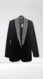 Velvet and rhinestone effect blazer - Image 3