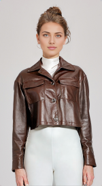 Faux leather overshirt