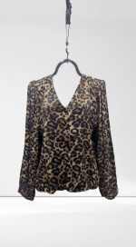 Soft touch leopard blouse with buttons