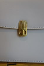 Elegant Structured Handbag – Gray/ sky blue with Gold Accent - Image 6