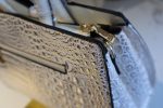 Elegant White & Gold Croc-Embossed Handbag - Image 6