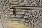 Elegant White & Gold Croc-Embossed Handbag - Image 7
