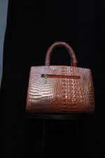 Orange crocodile effect bag - Image 2