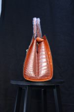 Orange crocodile effect bag - Image 3