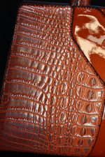 Orange crocodile effect bag - Image 5