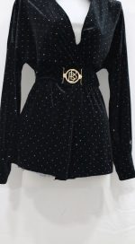 Velvet monoshort with rhinestone effect - Image 4