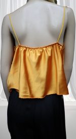 Orange satin waterfall blouse - Image 2