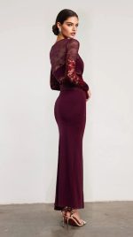 Maxi tactel lace effect dress - Image 3
