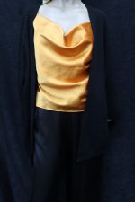 Orange satin waterfall blouse - Image 3